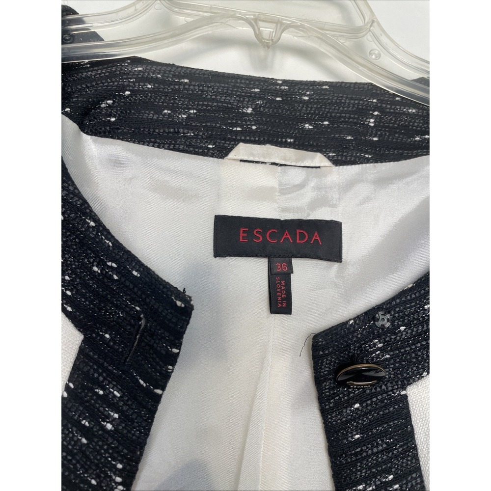 Escada cropped blazer Ivory black beaded size 36 - Picture 7 of 9